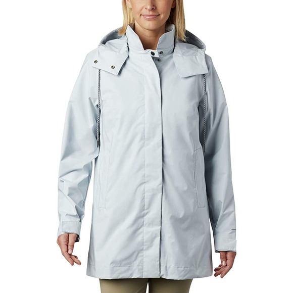 Columbia Jackets & Blazers - Columbia NEW Womens Size‎ Small East Park Mackintosh Jacket Gray Hood Waterproof